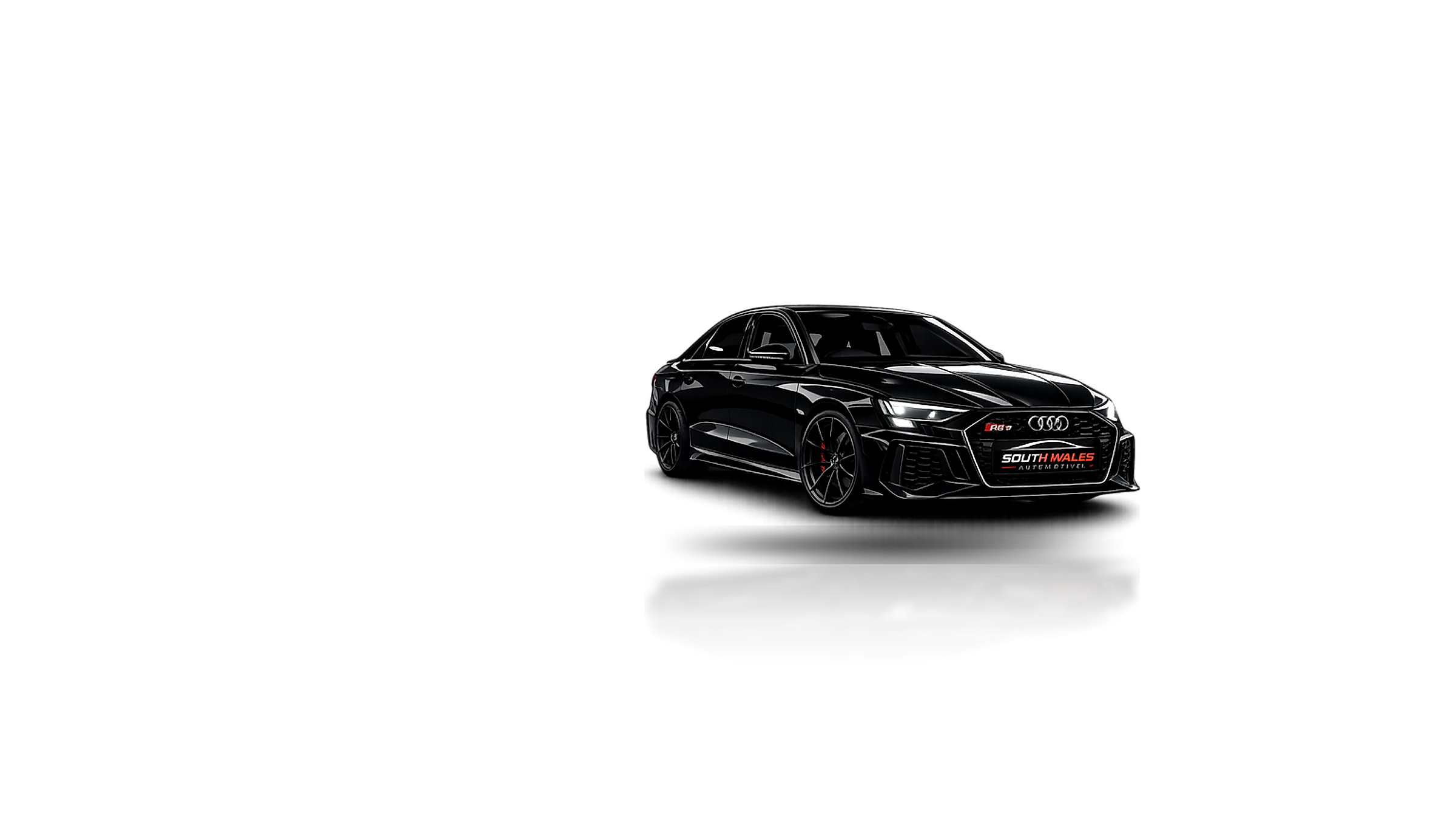 Audi RS saloon on the turntable in the South Wales Automotive showroom